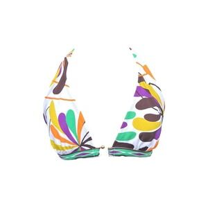Multicoloured halter neck bikini top